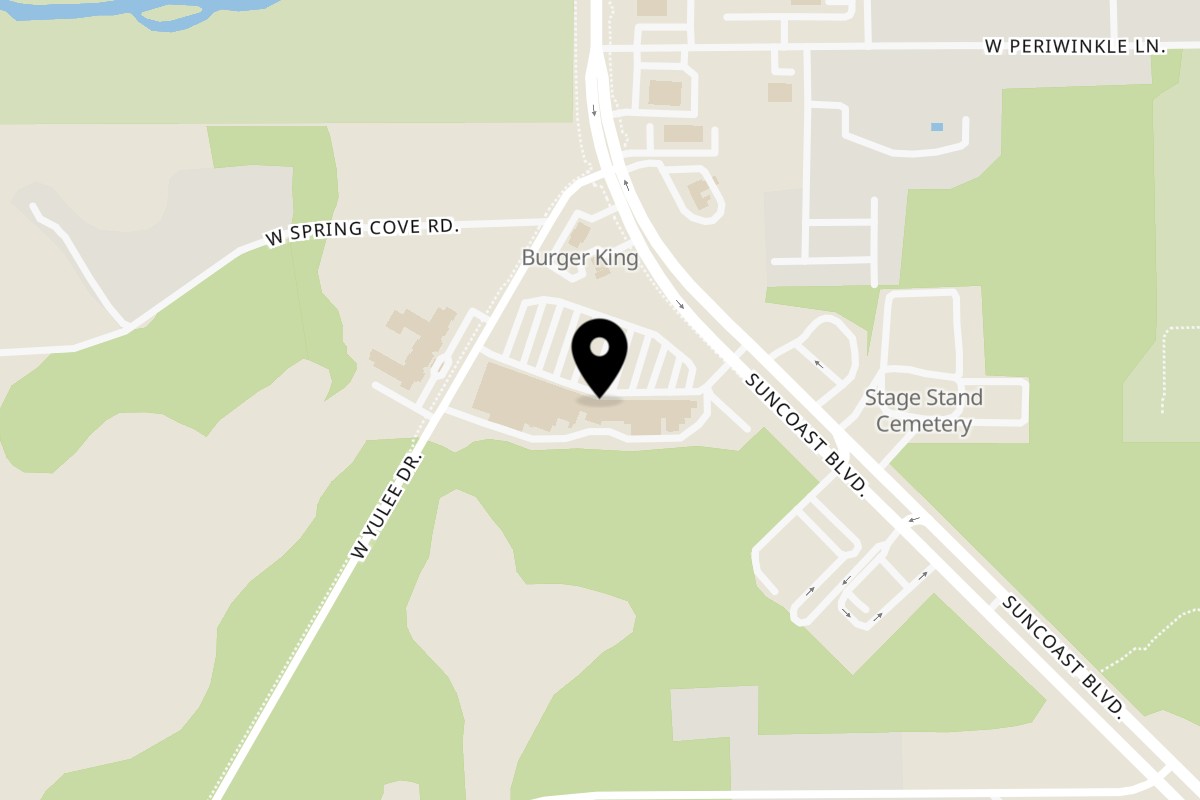 Map showing the location of El Mezcal Mexican Restaurant Homosassa on 4522 S Suncoast Blvd in Homosassa
